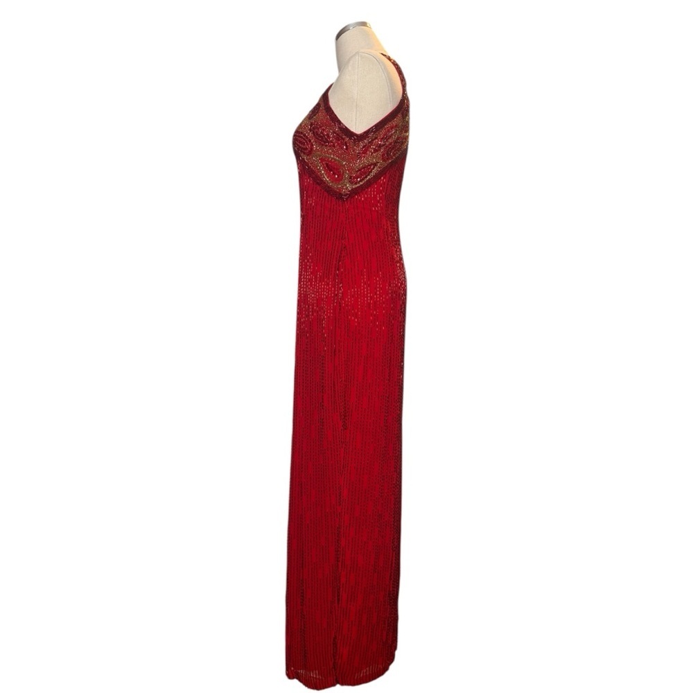 Rare Vintage Lillie Ruban Red/Gold Sequined Gown – Size 6 - Picture 2 of 13